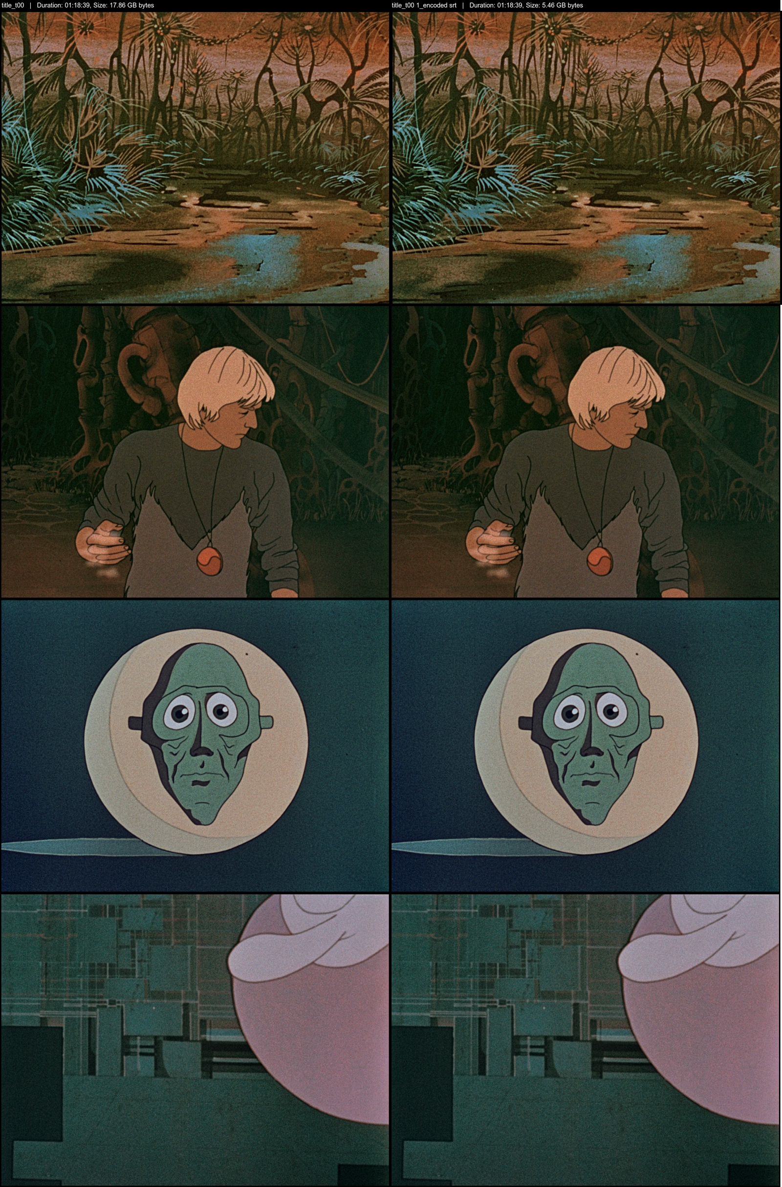 Creating comparison thumbnails for video files